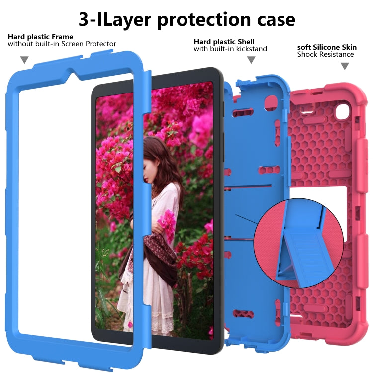 For Samsung Galaxy Tab A 8.4 (2020) Shockproof Two-Color Silicone Protection Case with Holder