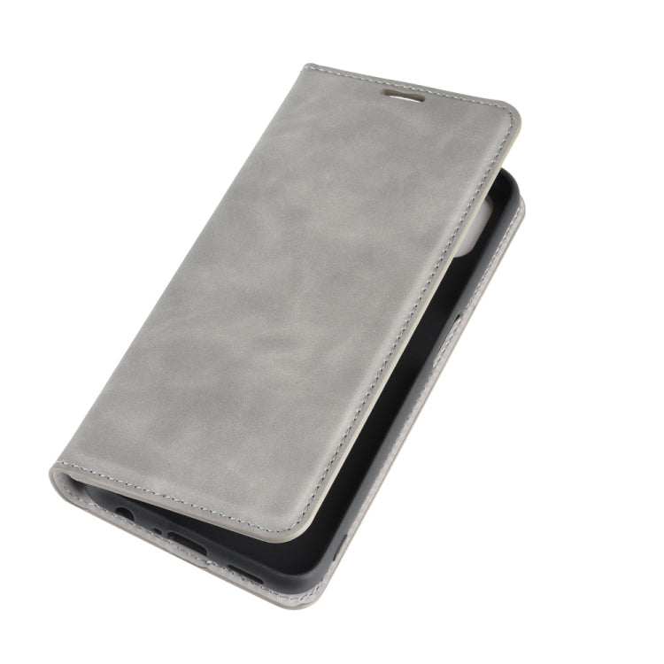 For Oppo A92s Retro-skin Business Magnetic Suction Leather Case with Holder & Card Slots & Wallet