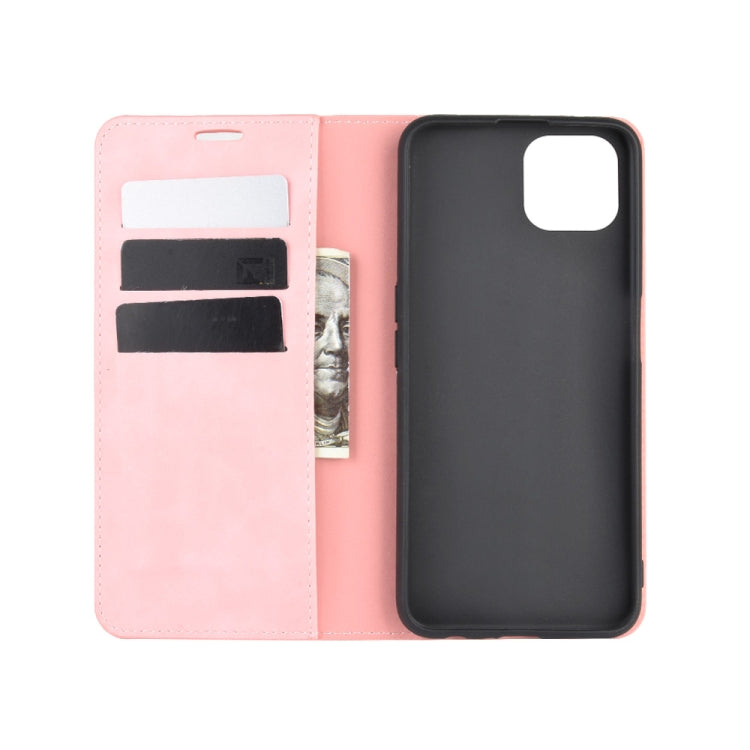 For Oppo A92s Retro-skin Business Magnetic Suction Leather Case with Holder & Card Slots & Wallet