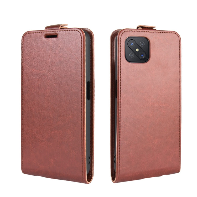 For Oppo A92s R64 Texture Single Vertical Flip Leather Protective Case with Card Slots & Photo Frame
