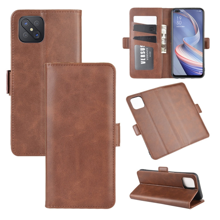 For Oppo A92s Dual-side Magnetic Buckle Horizontal Flip Leather Case with Holder & Card Slots & Wallet