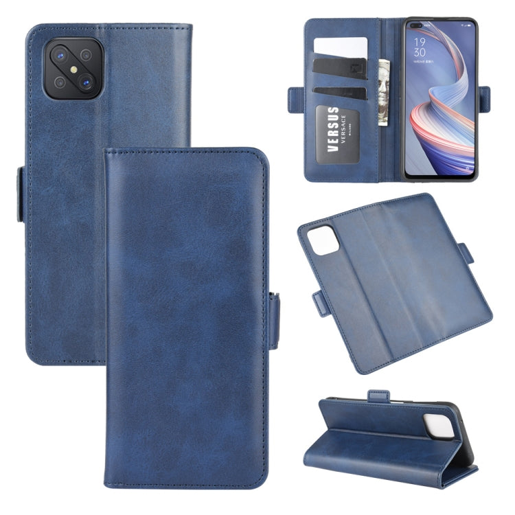 For Oppo A92s Dual-side Magnetic Buckle Horizontal Flip Leather Case with Holder & Card Slots & Wallet