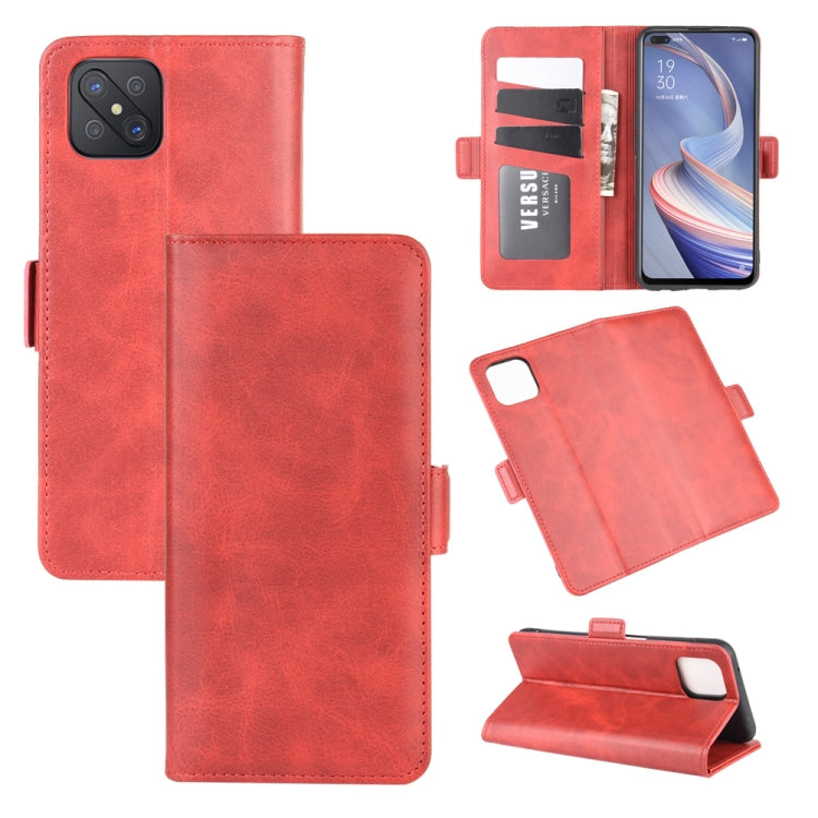 For Oppo A92s Dual-side Magnetic Buckle Horizontal Flip Leather Case with Holder & Card Slots & Wallet