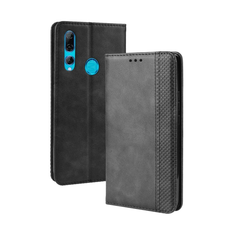 For Huawei Y9 Prime 2019 Magnetic Buckle Retro Crazy Horse Texture Horizontal Flip Leather Case with Holder & Card Slots & Photo Frame