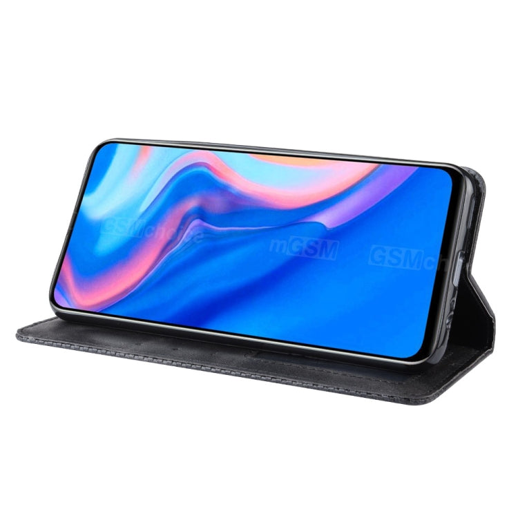 For Huawei Y9 Prime 2019 Magnetic Buckle Retro Crazy Horse Texture Horizontal Flip Leather Case with Holder & Card Slots & Photo Frame