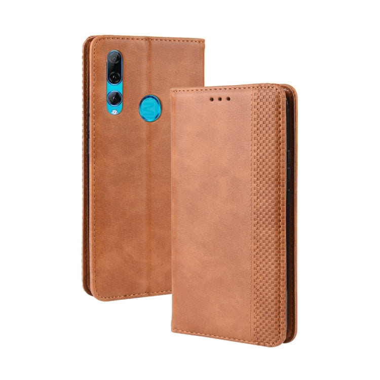 For Huawei Y9 Prime 2019 Magnetic Buckle Retro Crazy Horse Texture Horizontal Flip Leather Case with Holder & Card Slots & Photo Frame