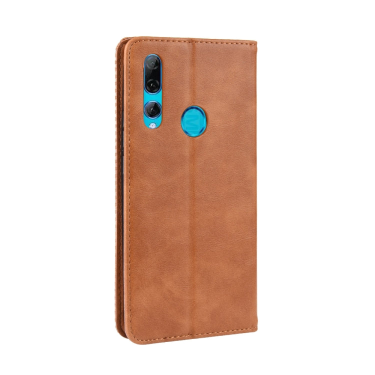 For Huawei Y9 Prime 2019 Magnetic Buckle Retro Crazy Horse Texture Horizontal Flip Leather Case with Holder & Card Slots & Photo Frame