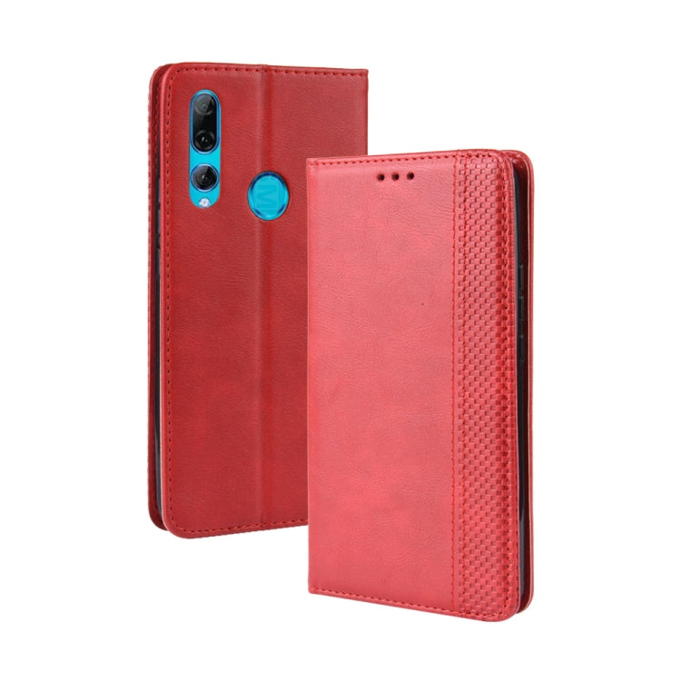 For Huawei Y9 Prime 2019 Magnetic Buckle Retro Crazy Horse Texture Horizontal Flip Leather Case with Holder & Card Slots & Photo Frame