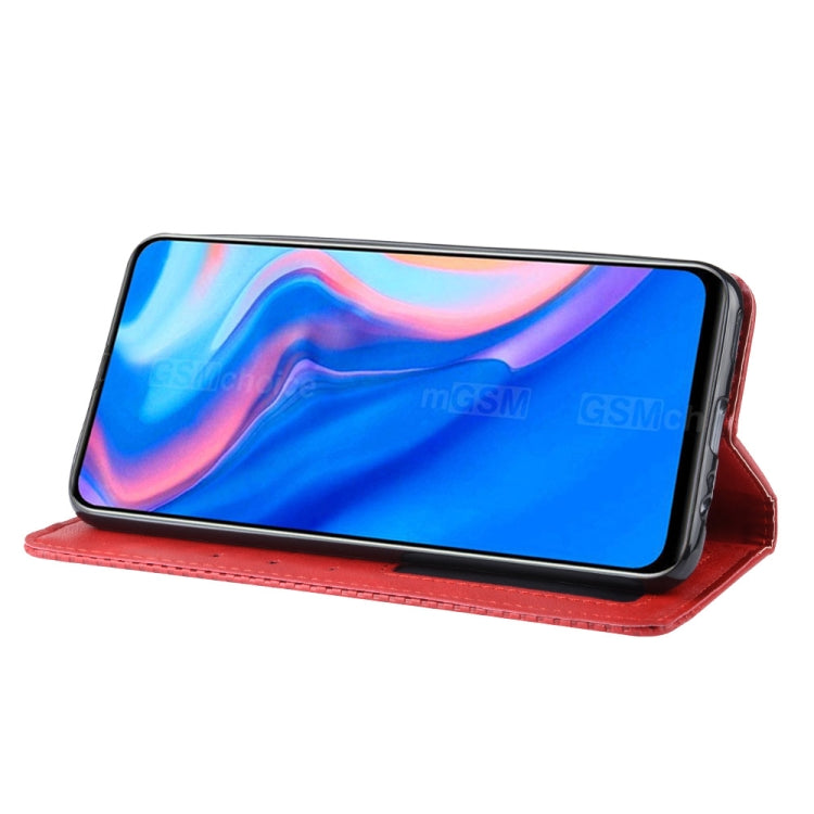 For Huawei Y9 Prime 2019 Magnetic Buckle Retro Crazy Horse Texture Horizontal Flip Leather Case with Holder & Card Slots & Photo Frame