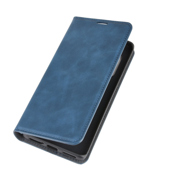 For Motorola Edge+ Retro-skin Business Magnetic Suction Leather Case with Holder & Card Slots & Wallet