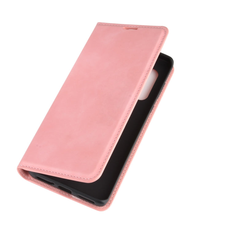For Motorola Edge+ Retro-skin Business Magnetic Suction Leather Case with Holder & Card Slots & Wallet