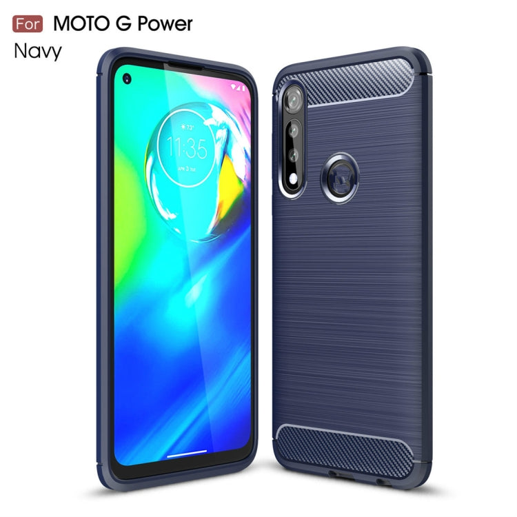 For Motorola Moto G Power Brushed Texture Carbon Fiber TPU Case