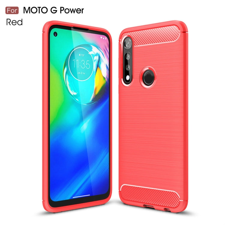 For Motorola Moto G Power Brushed Texture Carbon Fiber TPU Case