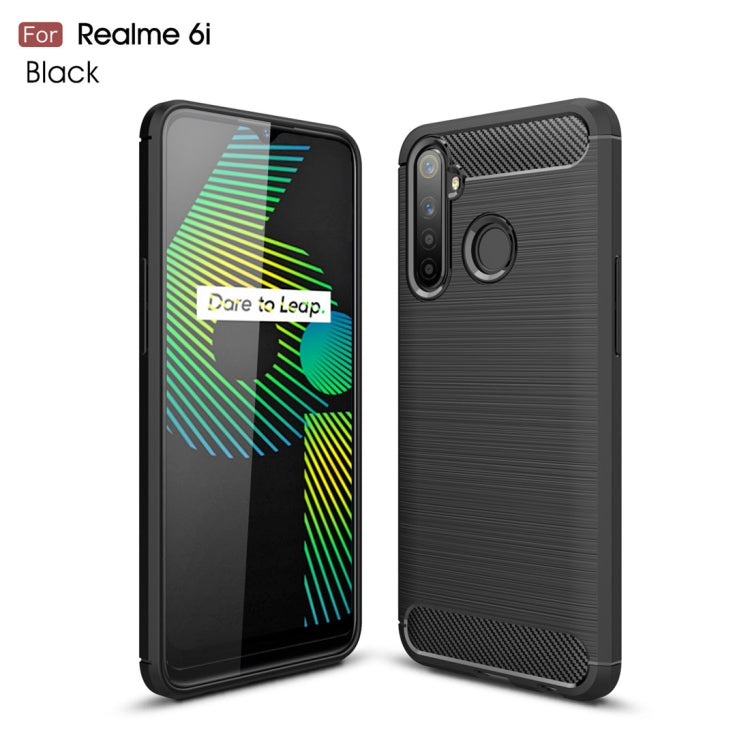 For OPPO Realme 6i Brushed Texture Carbon Fiber TPU Case