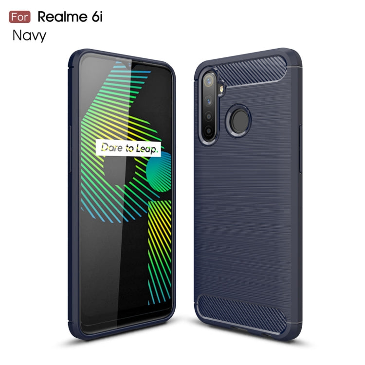 For OPPO Realme 6i Brushed Texture Carbon Fiber TPU Case