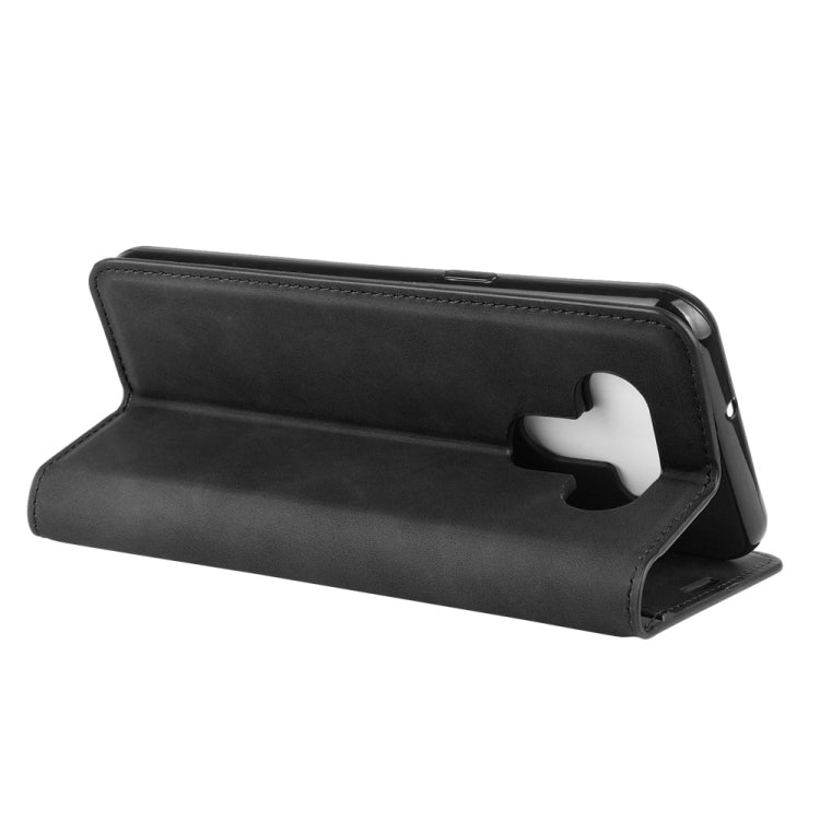 For LG K51 Retro-skin Business Magnetic Suction Leather Case with Holder & Card Slots & Wallet