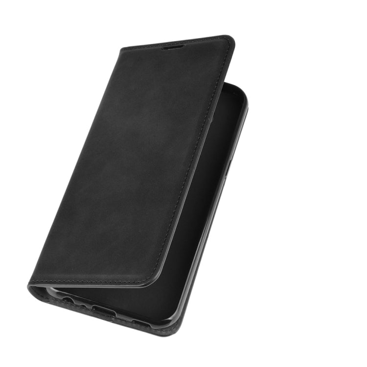 For LG K51 Retro-skin Business Magnetic Suction Leather Case with Holder & Card Slots & Wallet