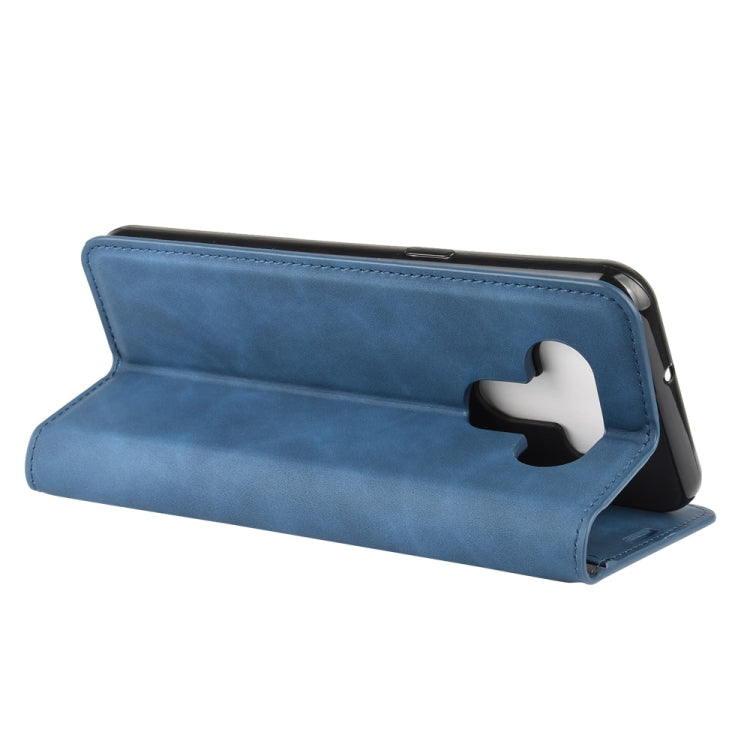 For LG K51 Retro-skin Business Magnetic Suction Leather Case with Holder & Card Slots & Wallet