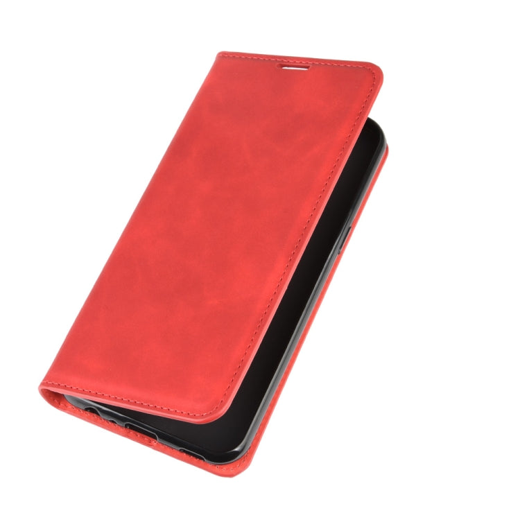 For LG K51 Retro-skin Business Magnetic Suction Leather Case with Holder & Card Slots & Wallet