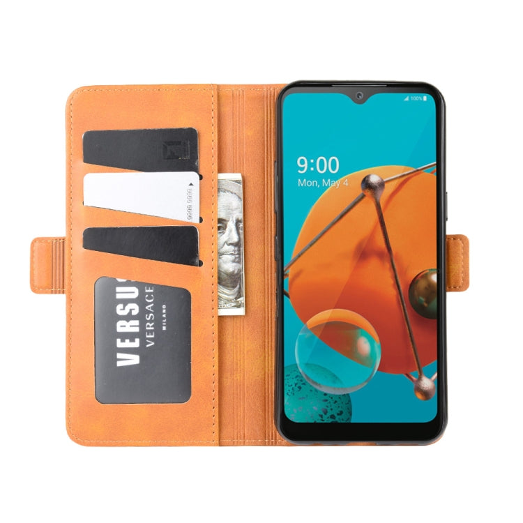 For LG K51 Dual-side Magnetic Buckle Horizontal Flip Leather Case with Holder & Card Slots & Wallet