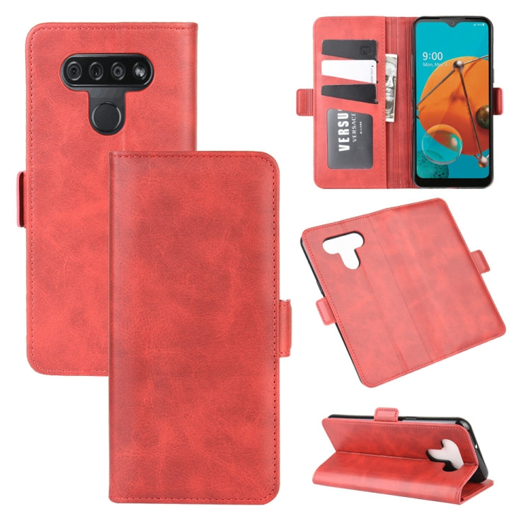 For LG K51 Dual-side Magnetic Buckle Horizontal Flip Leather Case with Holder & Card Slots & Wallet