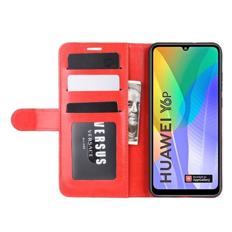 For Huawei Y6p R64 Texture Single Horizontal Flip Protective Case with Holder & Card Slots & Wallet& Photo Frame