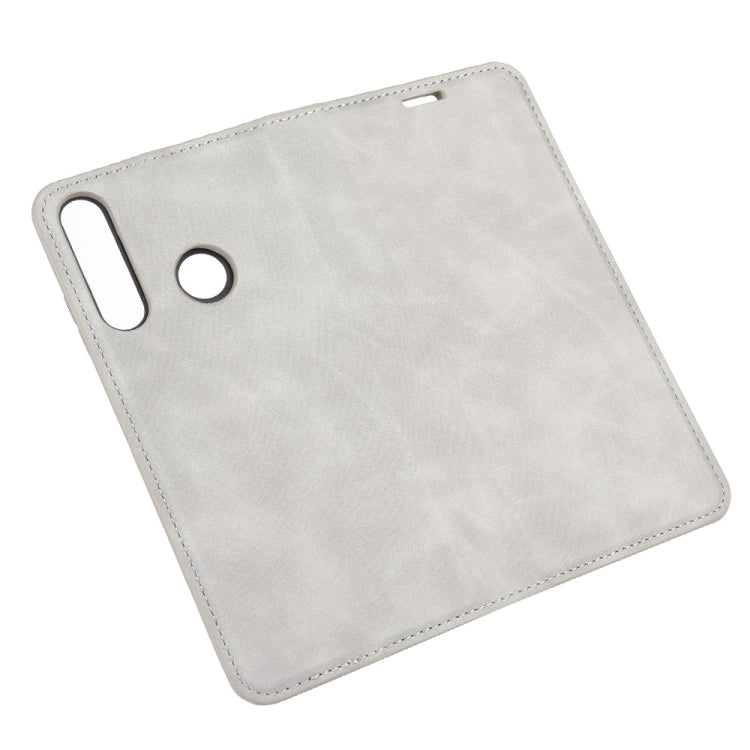 For Huawei Y6p Retro-skin Business Magnetic Suction Leather Case with Holder & Card Slots & Wallet