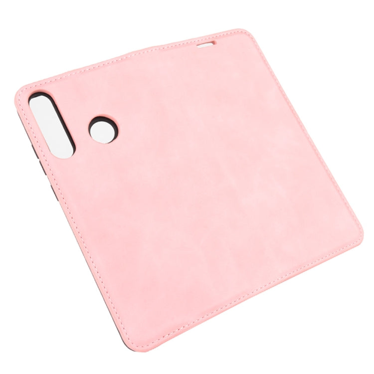 For Huawei Y6p Retro-skin Business Magnetic Suction Leather Case with Holder & Card Slots & Wallet