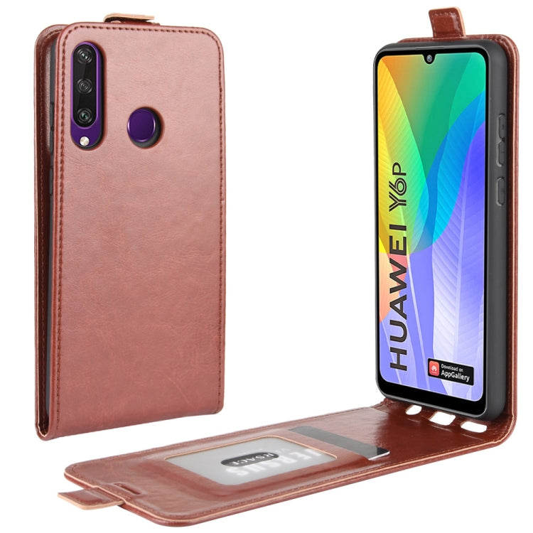 For Huawei Y6p  R64 Texture Single Vertical Flip Leather Protective Case with Card Slots & Photo Frame