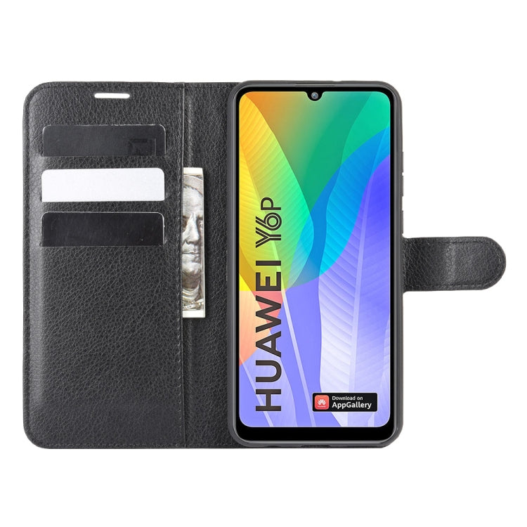 For Huawei Y6p Litchi Texture Horizontal Flip Protective Case with Holder & Card Slots & Wallet