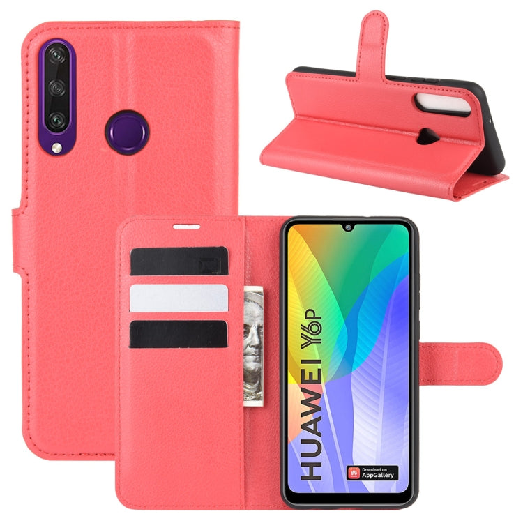 For Huawei Y6p Litchi Texture Horizontal Flip Protective Case with Holder & Card Slots & Wallet
