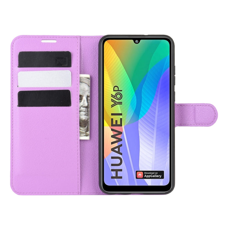 For Huawei Y6p Litchi Texture Horizontal Flip Protective Case with Holder & Card Slots & Wallet