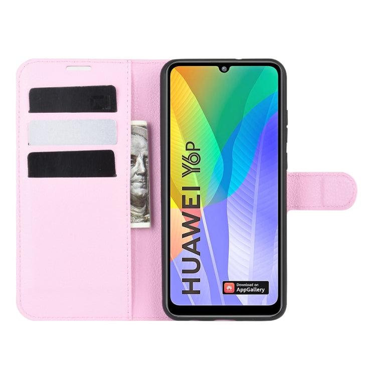 For Huawei Y6p Litchi Texture Horizontal Flip Protective Case with Holder & Card Slots & Wallet