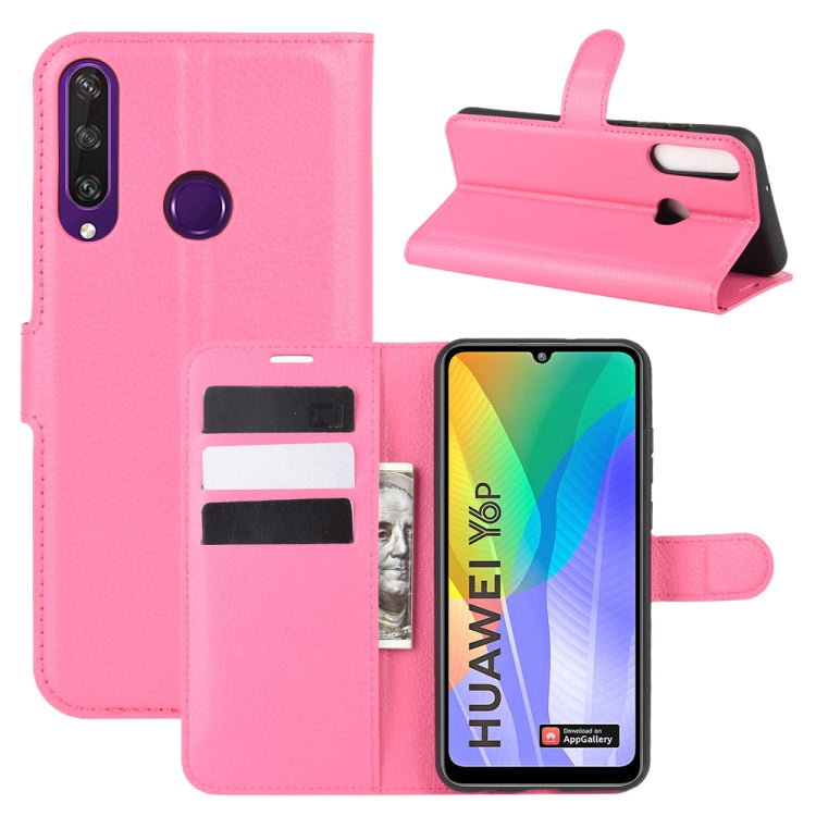 For Huawei Y6p Litchi Texture Horizontal Flip Protective Case with Holder & Card Slots & Wallet