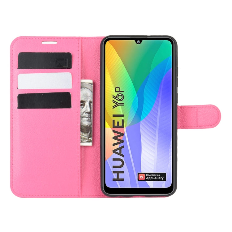 For Huawei Y6p Litchi Texture Horizontal Flip Protective Case with Holder & Card Slots & Wallet