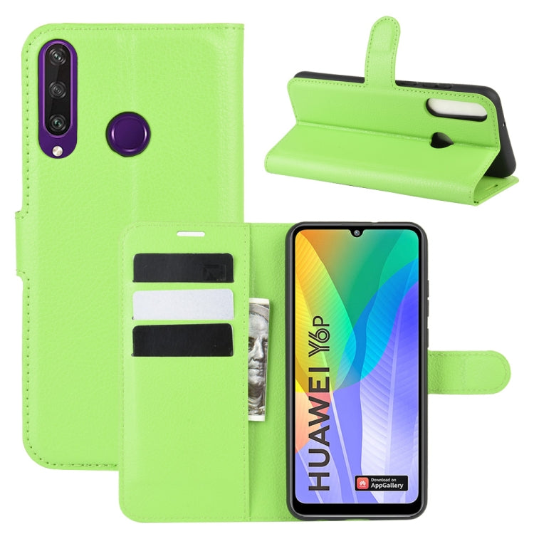 For Huawei Y6p Litchi Texture Horizontal Flip Protective Case with Holder & Card Slots & Wallet