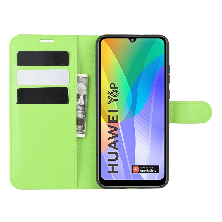 For Huawei Y6p Litchi Texture Horizontal Flip Protective Case with Holder & Card Slots & Wallet