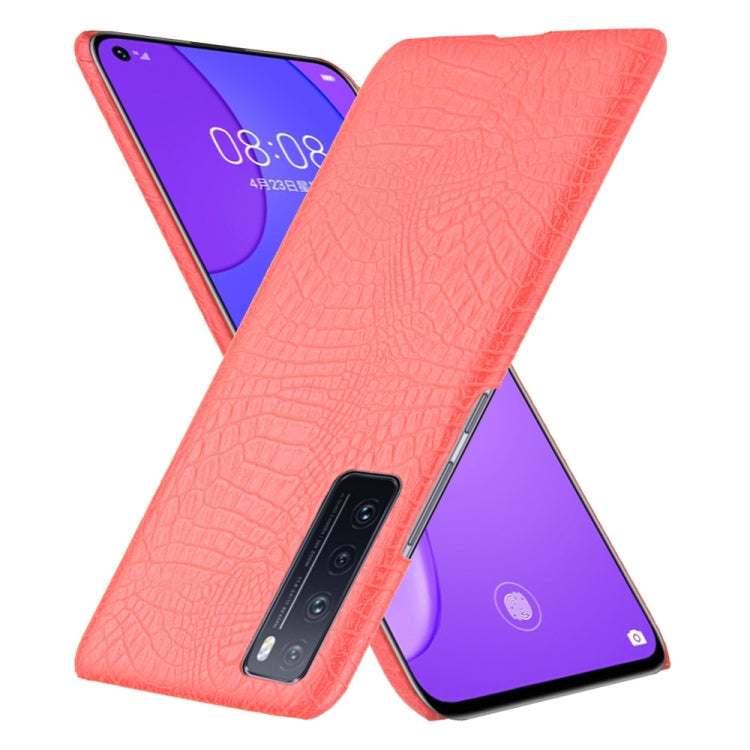 For Huawei Nova 7 Shockproof Crocodile Texture PC + PU Case
