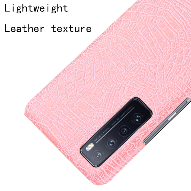 For Huawei Nova 7 Shockproof Crocodile Texture PC + PU Case