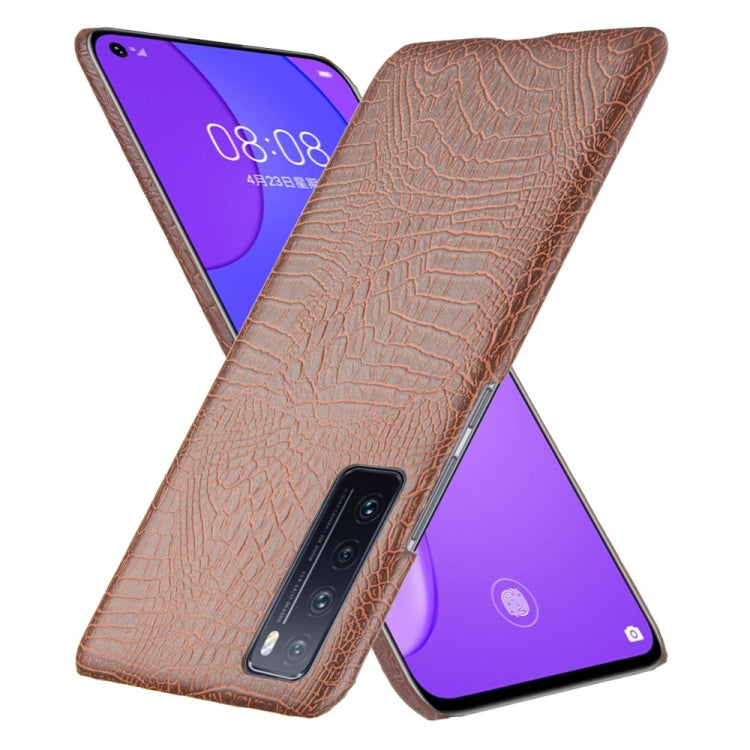 For Huawei Nova 7 Shockproof Crocodile Texture PC + PU Case