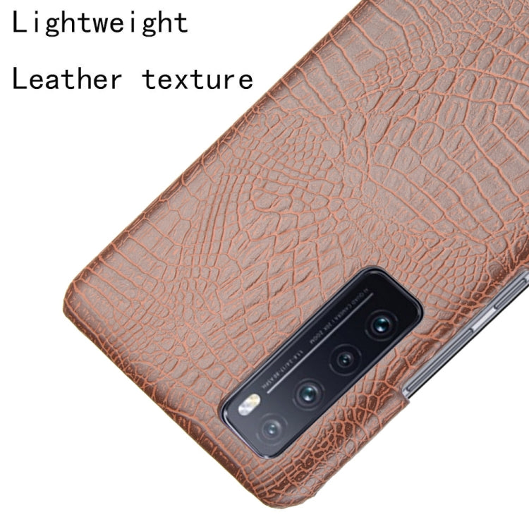For Huawei Nova 7 Shockproof Crocodile Texture PC + PU Case