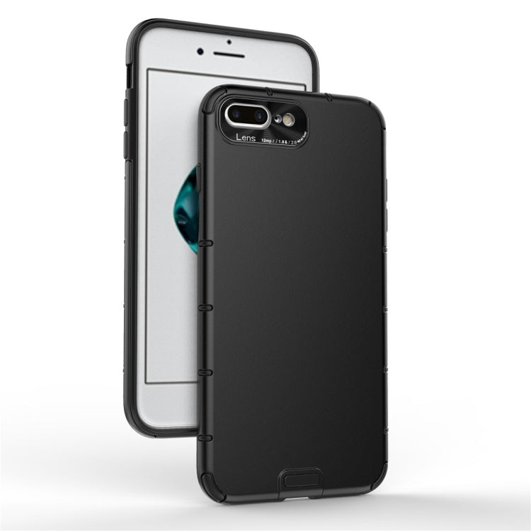 For iPhone 8 Plus / 7 Plus  Shockproof Grain PC + TPU Case
