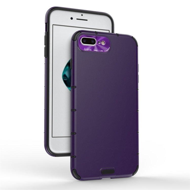 For iPhone 8 Plus / 7 Plus  Shockproof Grain PC + TPU Case