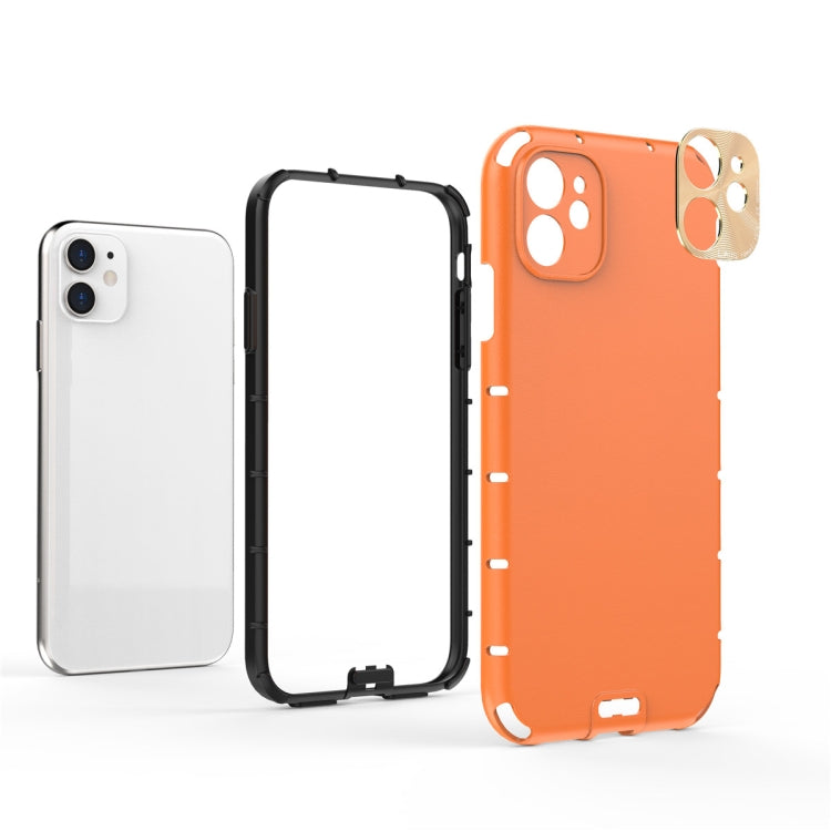 For iPhone 11 Pro Max Shockproof Grain PC + TPU Case