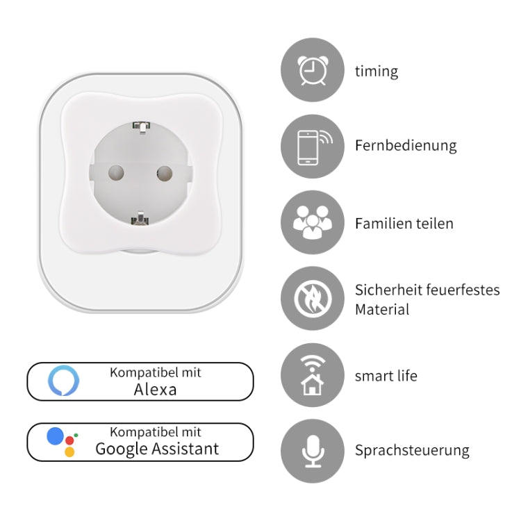 Smart WIFI Plug Alexa Smart Socket Mobile Phone Timing Switch Remote APP Control Smart Plug eu Rules