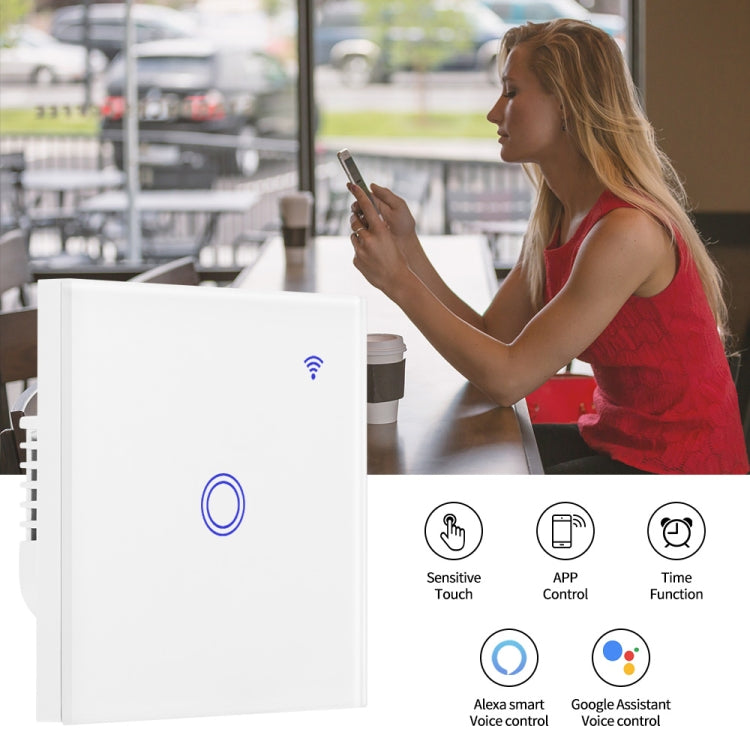 U2-86 Alexa Voice Control WIFI Intelligent Switch Remote Control Remote Control Wall Switch WifiSwitch (white)