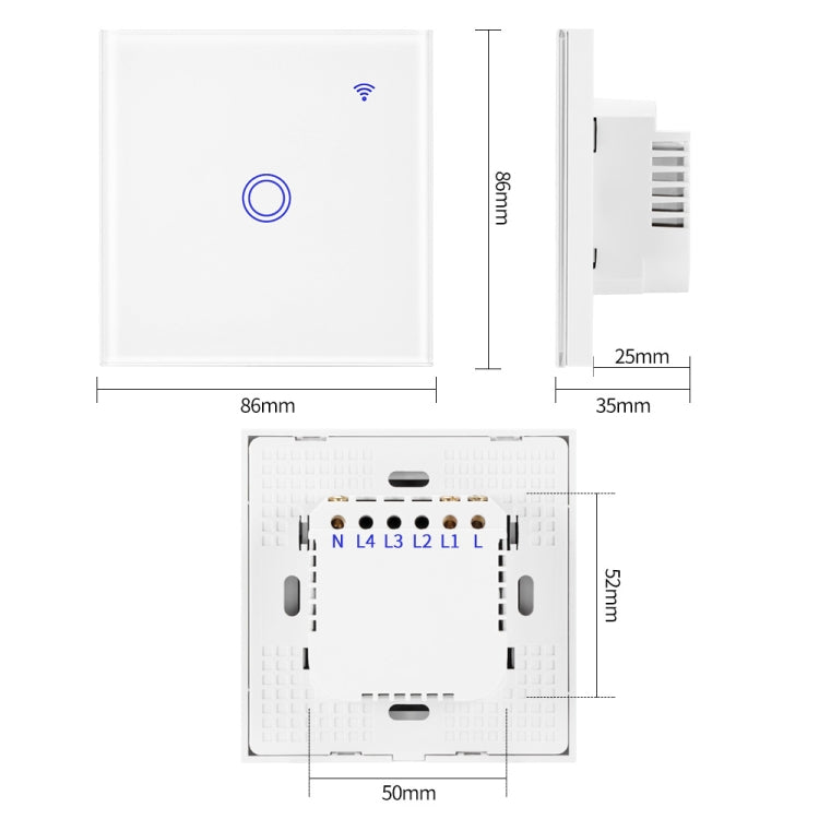 U2-86 Alexa Voice Control WIFI Intelligent Switch Remote Control Remote Control Wall Switch WifiSwitch (white)