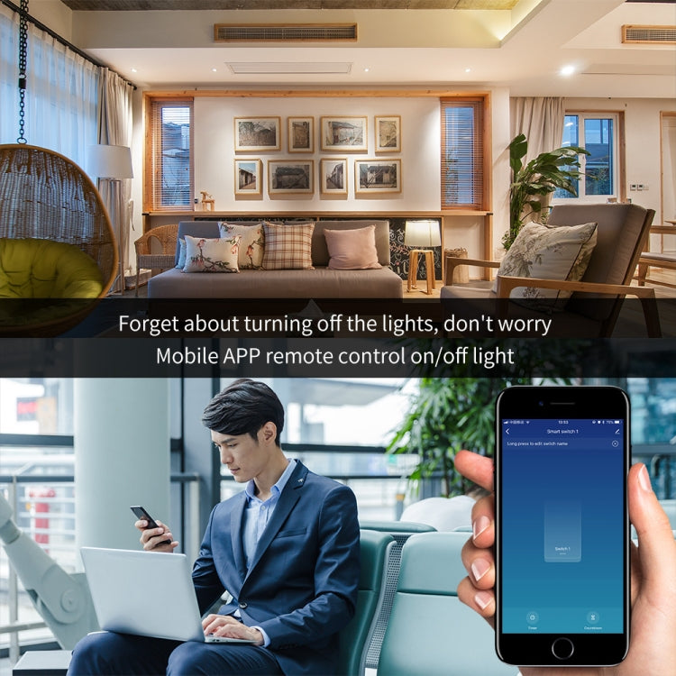 U2-86 Alexa Voice Control WIFI Intelligent Switch Remote Control Remote Control Wall Switch WifiSwitch (white)