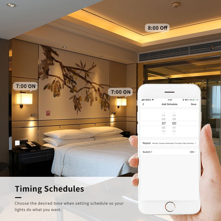 U2-86 Alexa Voice Control WIFI Intelligent Switch Remote Control Remote Control Wall Switch WifiSwitch (white)