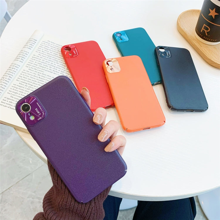 For iPhone XR All-Inclusive Pure Prime Skin Plastic Case with Lens Ring Protection Cover